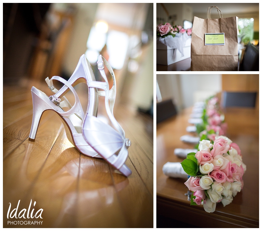 wedding bouquets- heels-favors