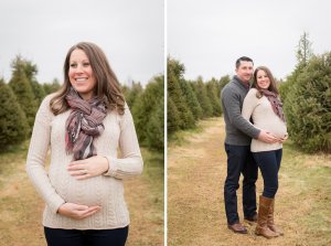 Jessica and Brian | Christmas Tree Farm Maternity Session