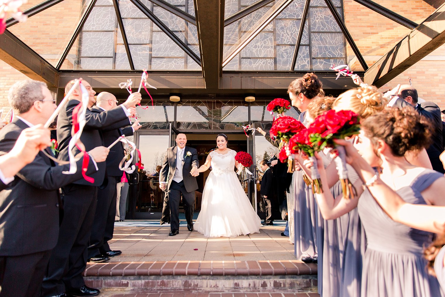 St. Christopher's Church Parsippany NJ Wedding Ceremony church exit photo