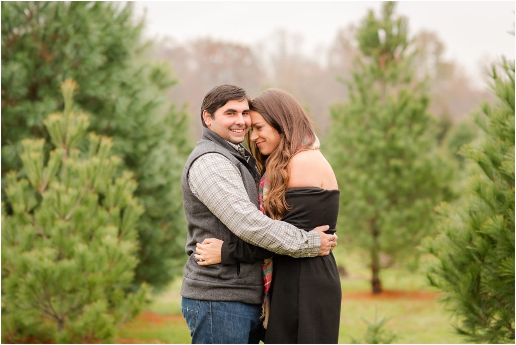 NJ Christmas Tree Farm Engagement Photos Krista and Craig