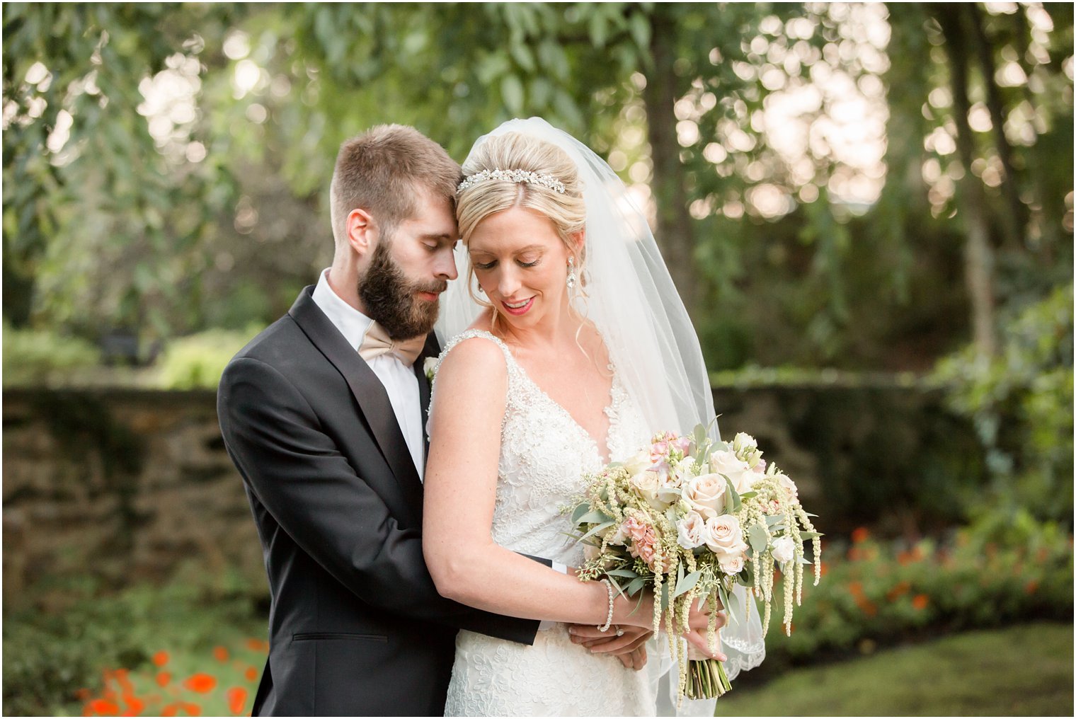 Huntingdon Valley Country Club garden wedding portraits by Idalia Photography