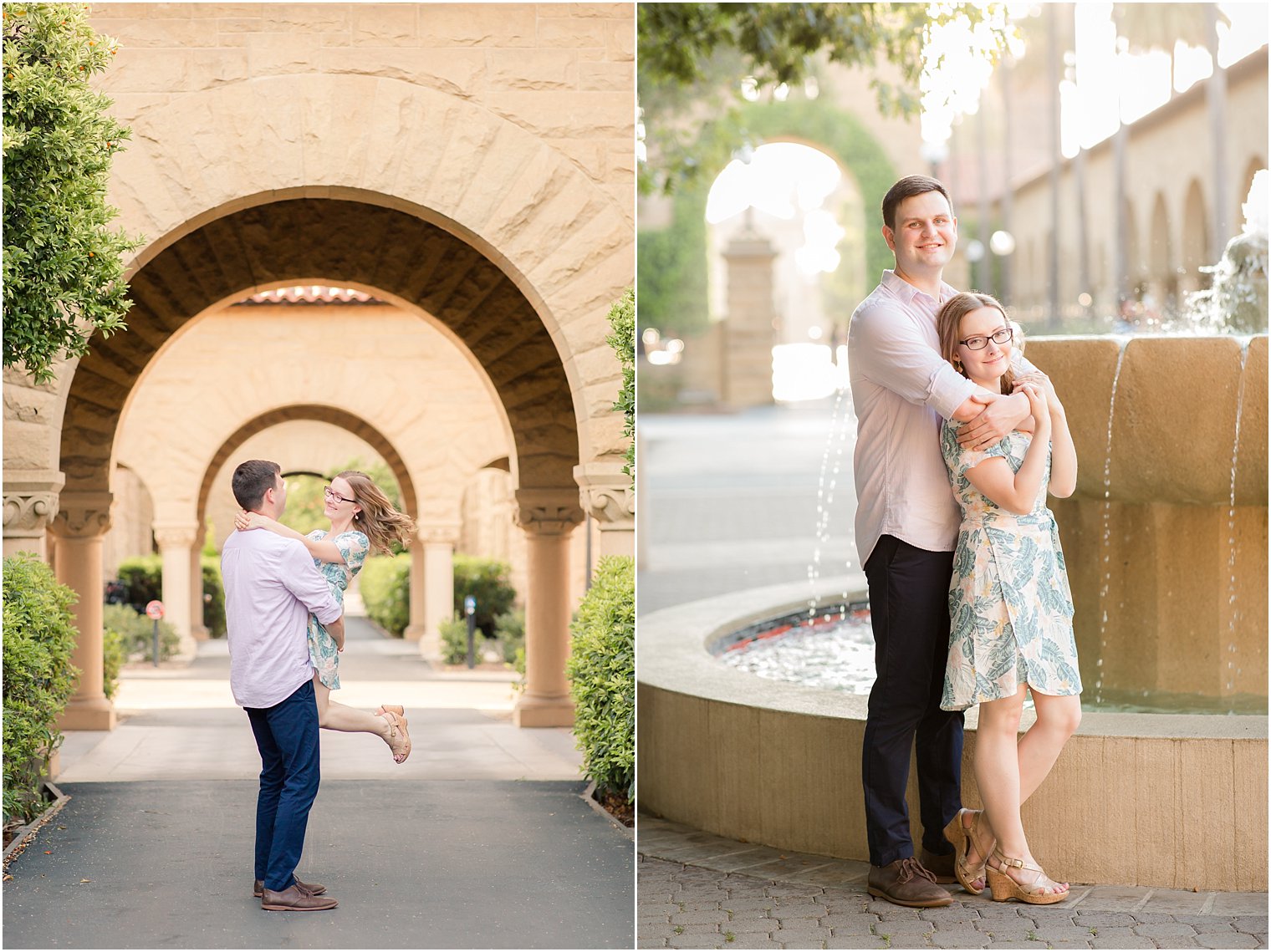 Engagement photos at Stanford University