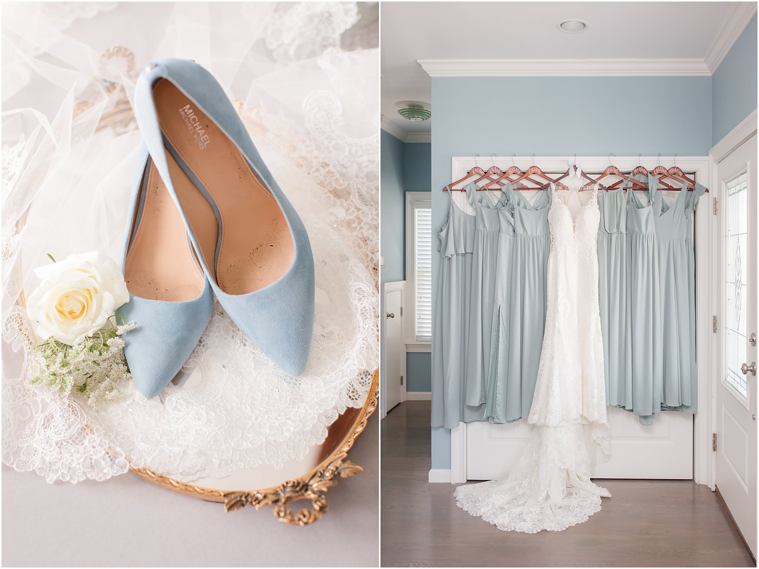 Wedding shoes and dress for Bridgeview Yacht Club wedding