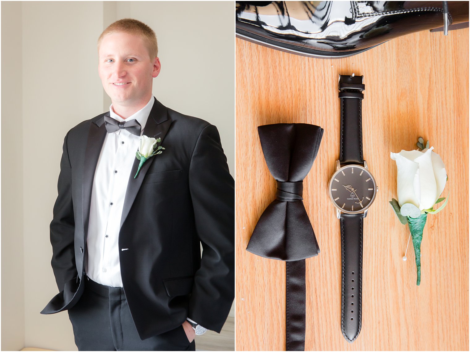 classic groom in black tux photographed by Idalia Photography