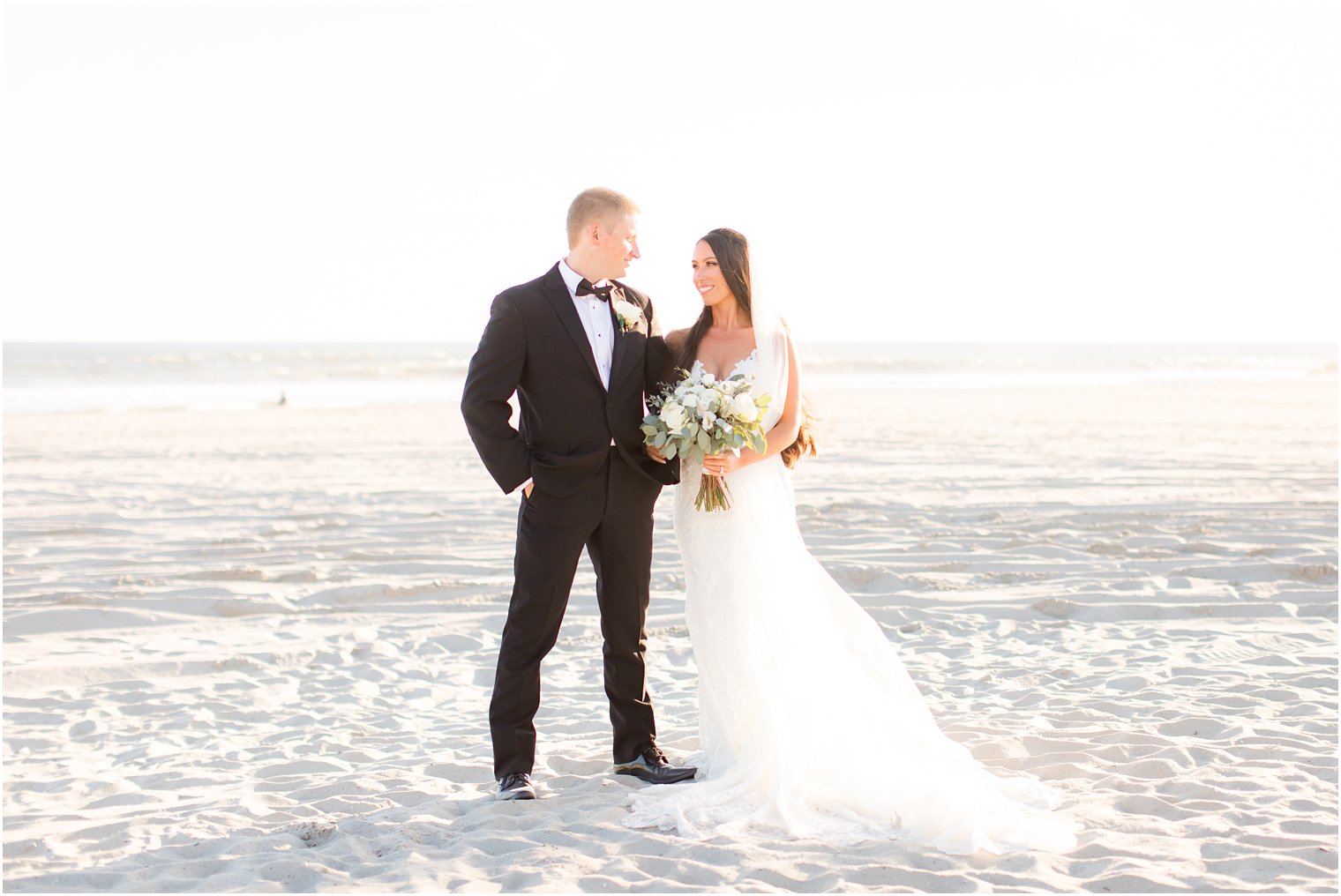 romantic beach wedding portraits by Idalia Photography