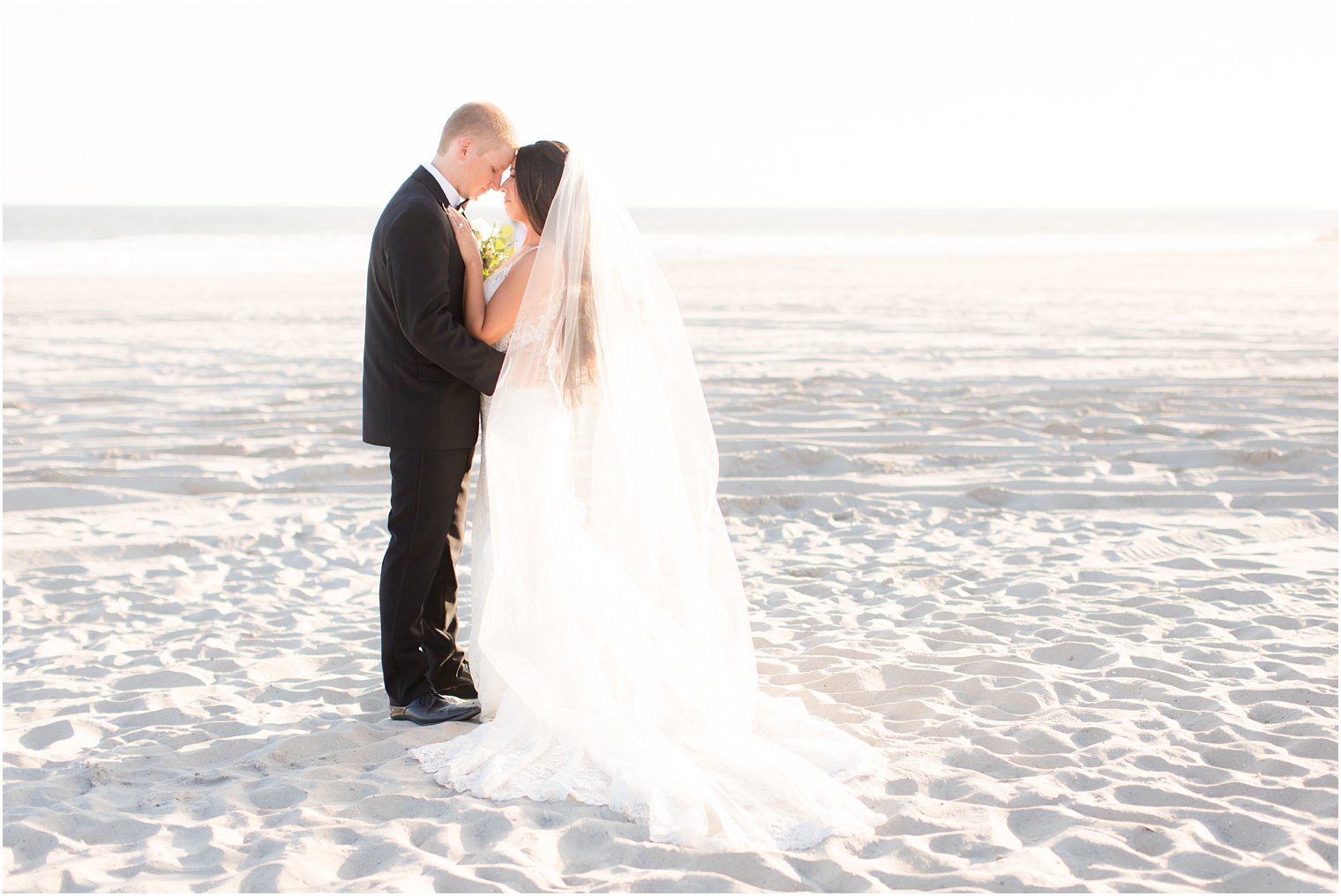 wedding photos on beach in New Jersey by Idalia Photography