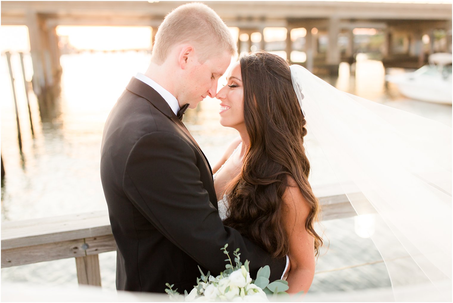 Bridgeview Yacht Club wedding photos at sunset