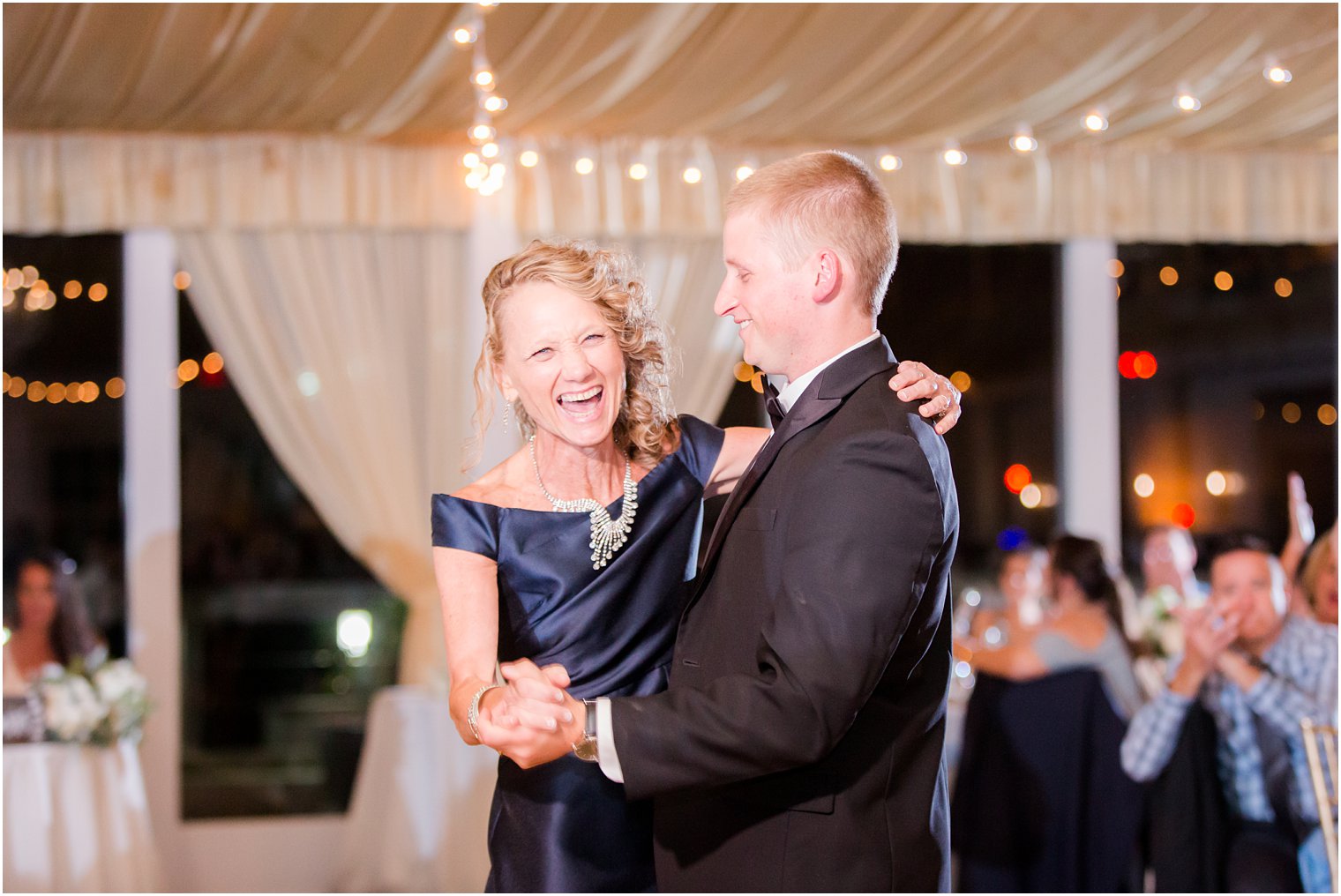 mother-son dance at Bridgeview Yacht Club wedding reception