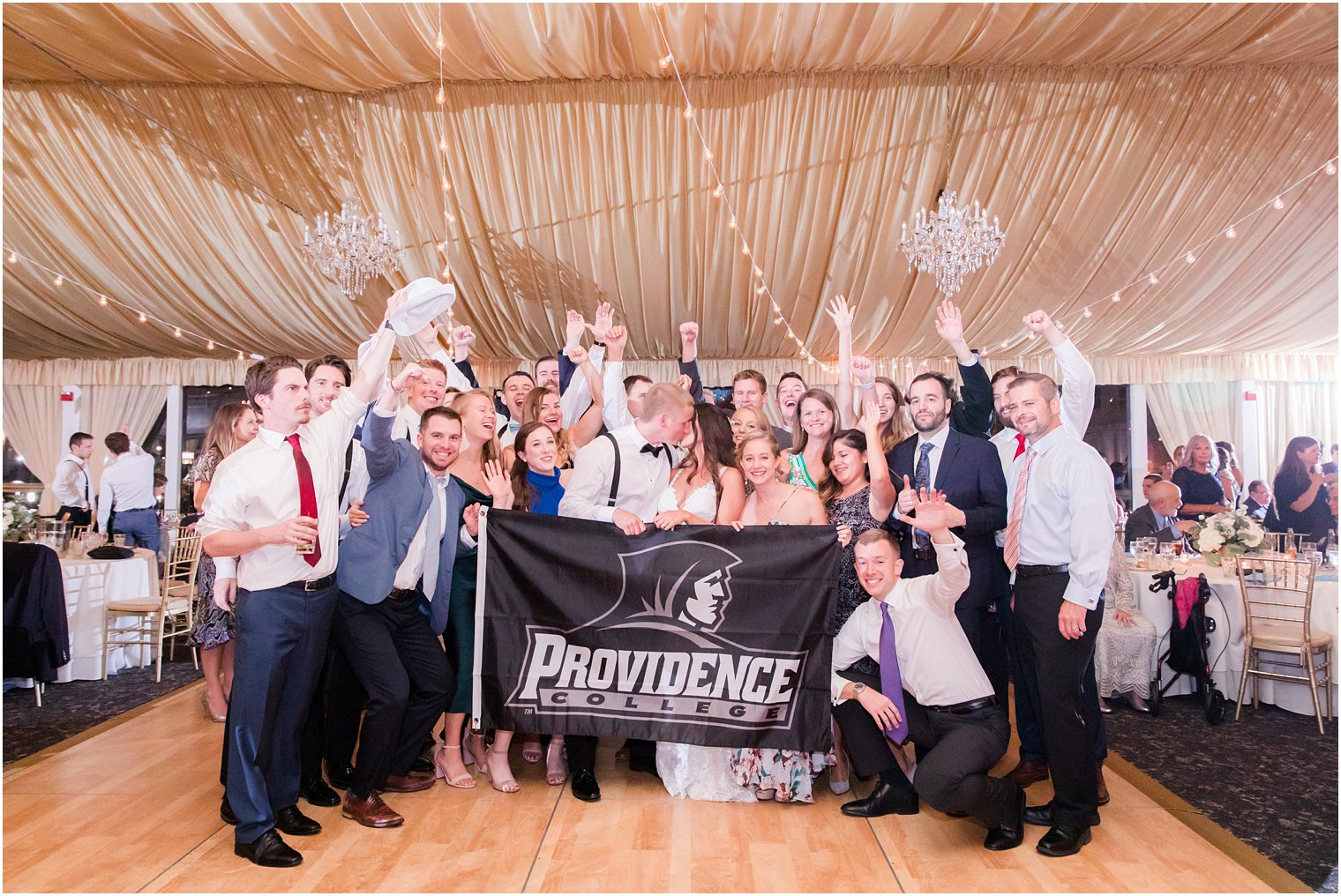 Providence college wedding photo at Bridgeview Yacht Club