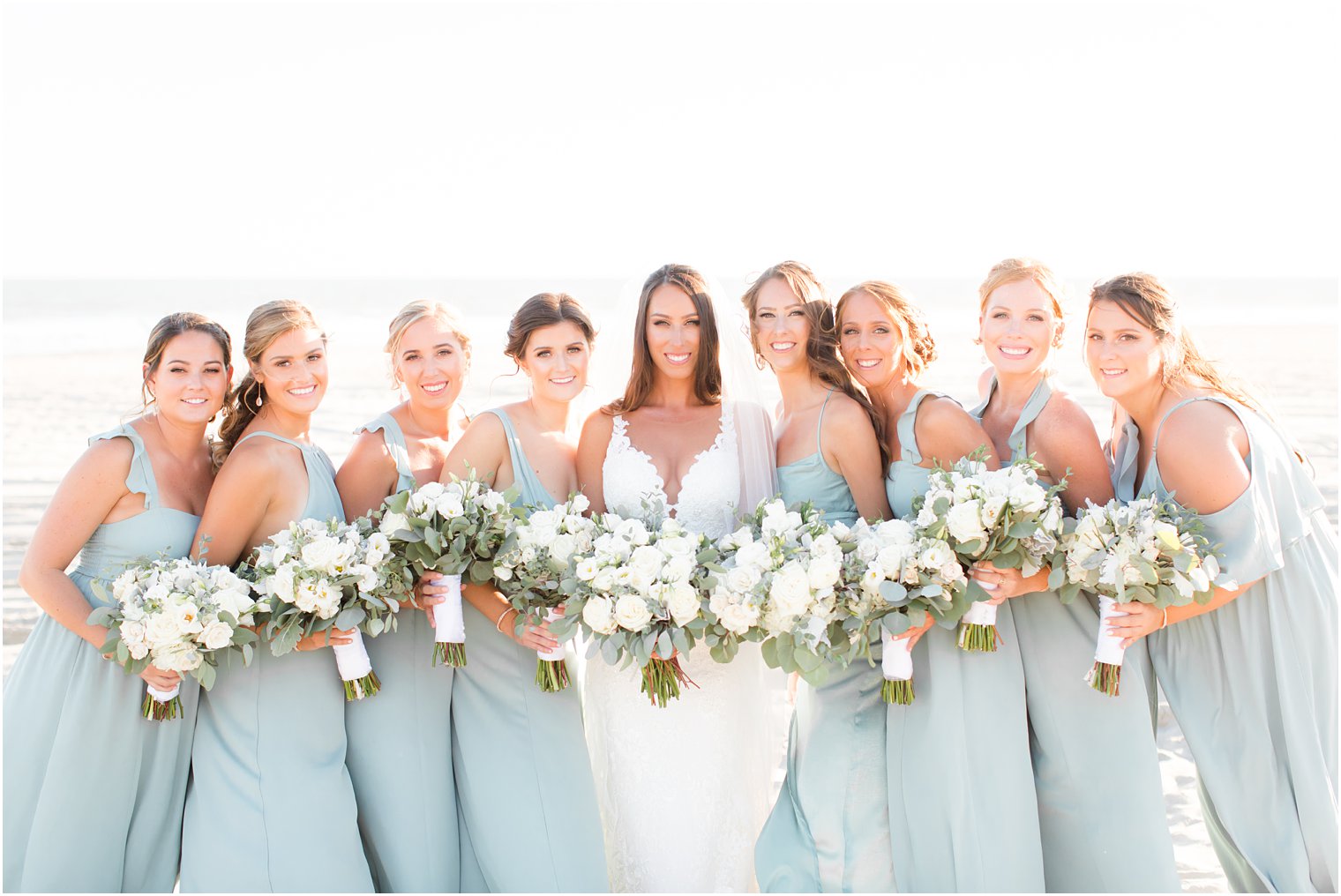 Idalia Photography captures bridal party on the beach for LBI wedding