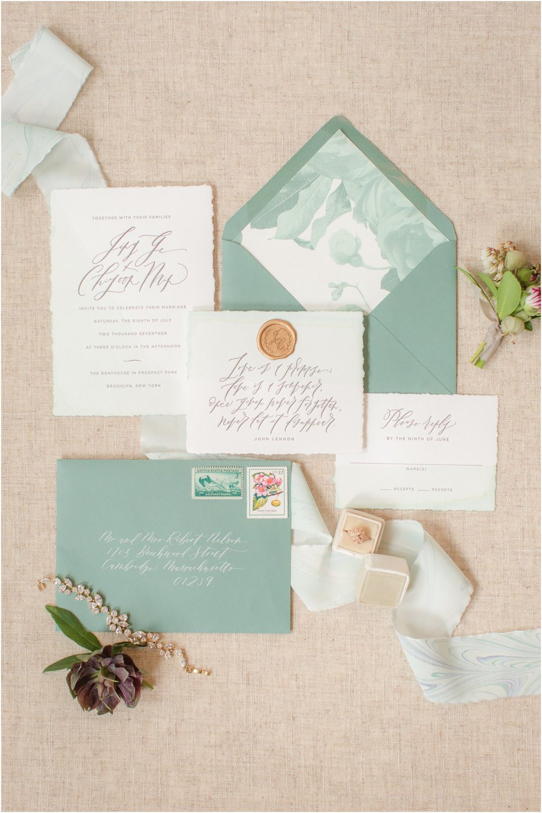 5 Tips for a Beautiful Wedding Invitation Flat Lay - NJ Wedding ...