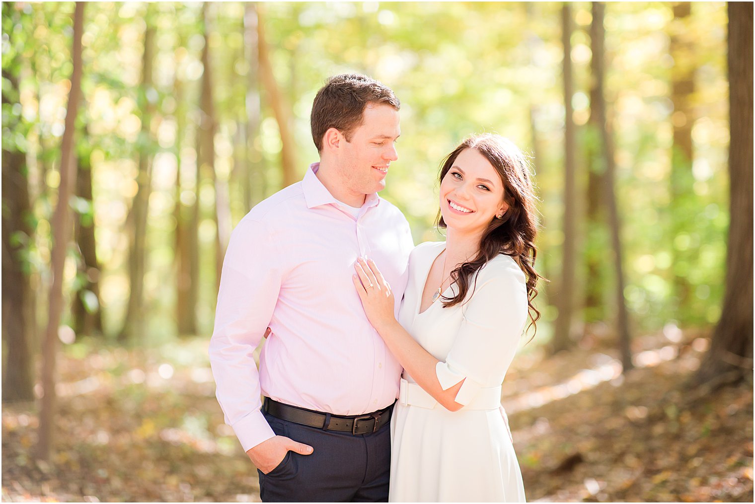 fall Watchung Reservation engagement portraits 