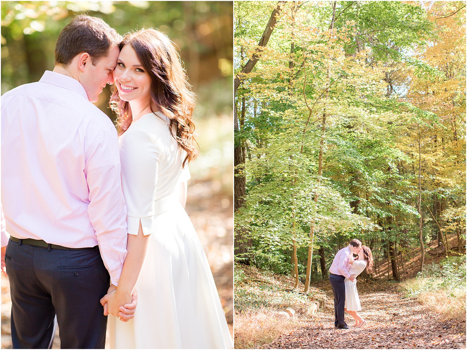 bride and groom pose on Watchung Reservation