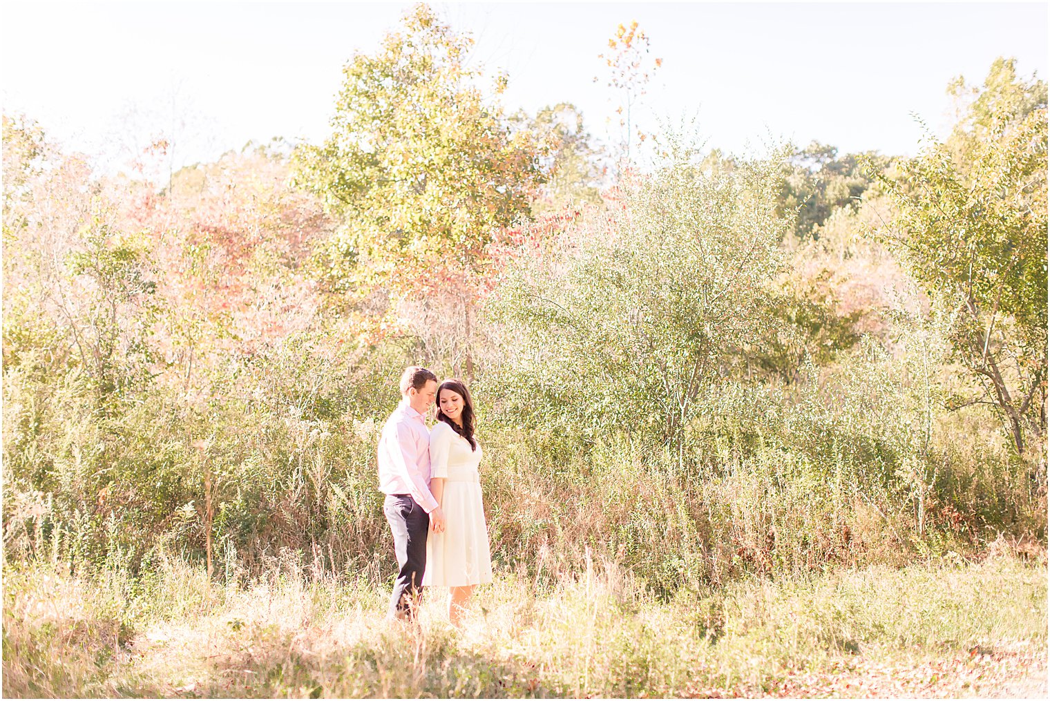 Watchung Reservation engagement portraits at sunset