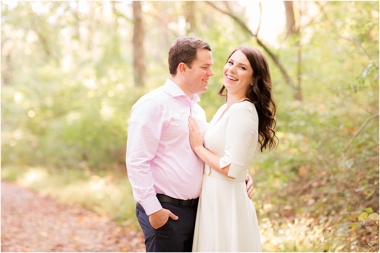 romantic fall Watchung Reservation engagement session