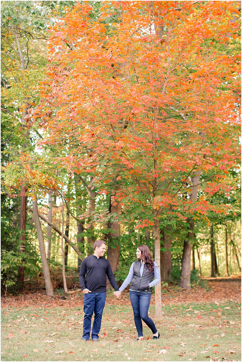 bride and groom walk through reservation in New Jersey