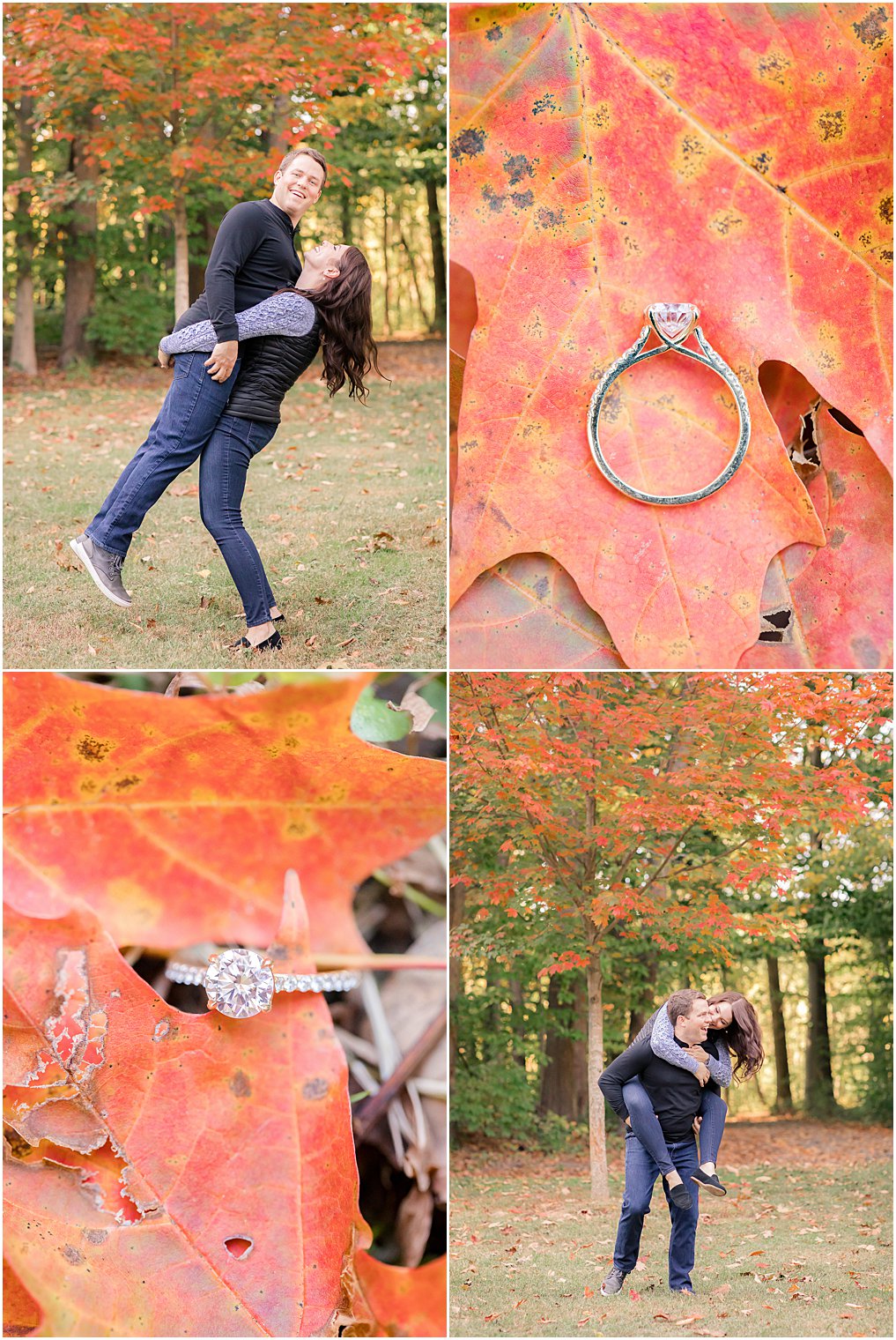 fall engagement portraits at Watchung Reservation