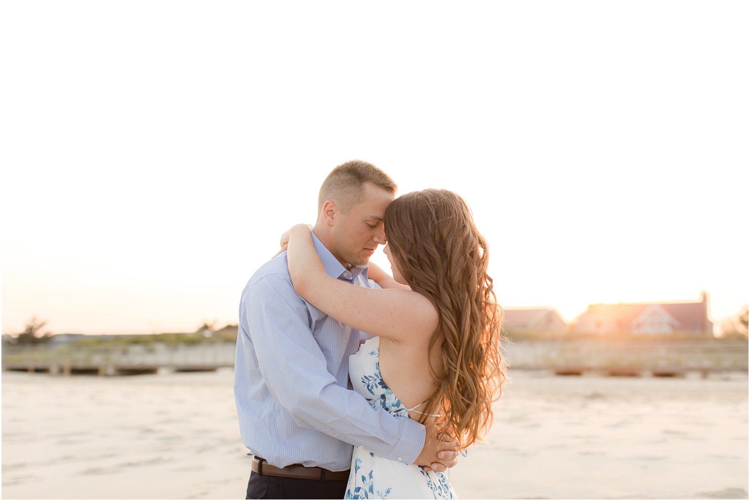 sunset Spring Lake Engagement session on the beach