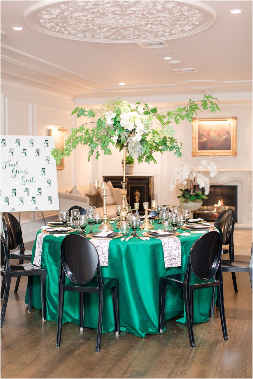 Emerald Green and Gold Wedding Editorial NJ Wedding Photographer