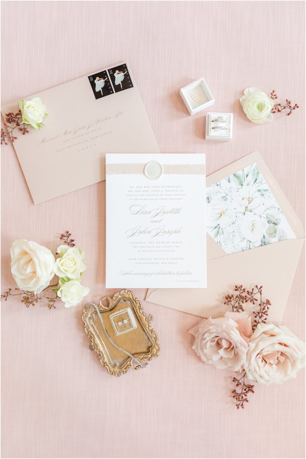 Park Chateau Winter Wedding with Pastel Details