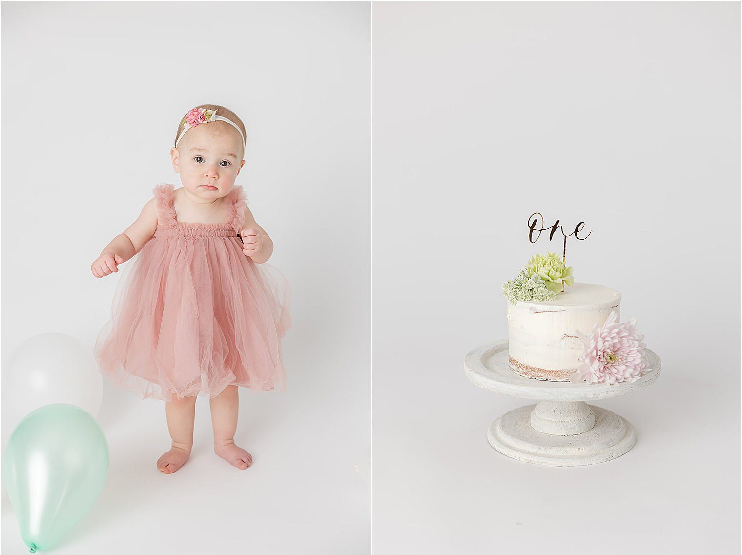 baby girl at her one year session