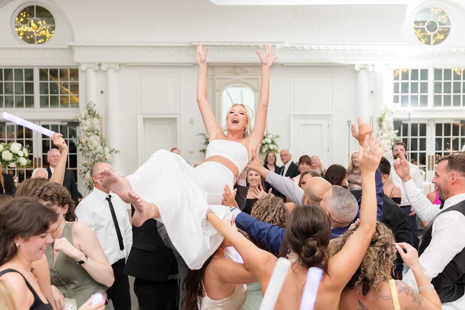 Bride having fun during her wedding 