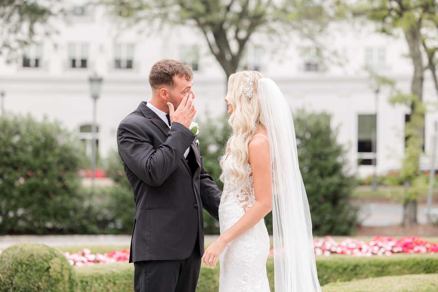 emotional groom after seen his beautiful bride 