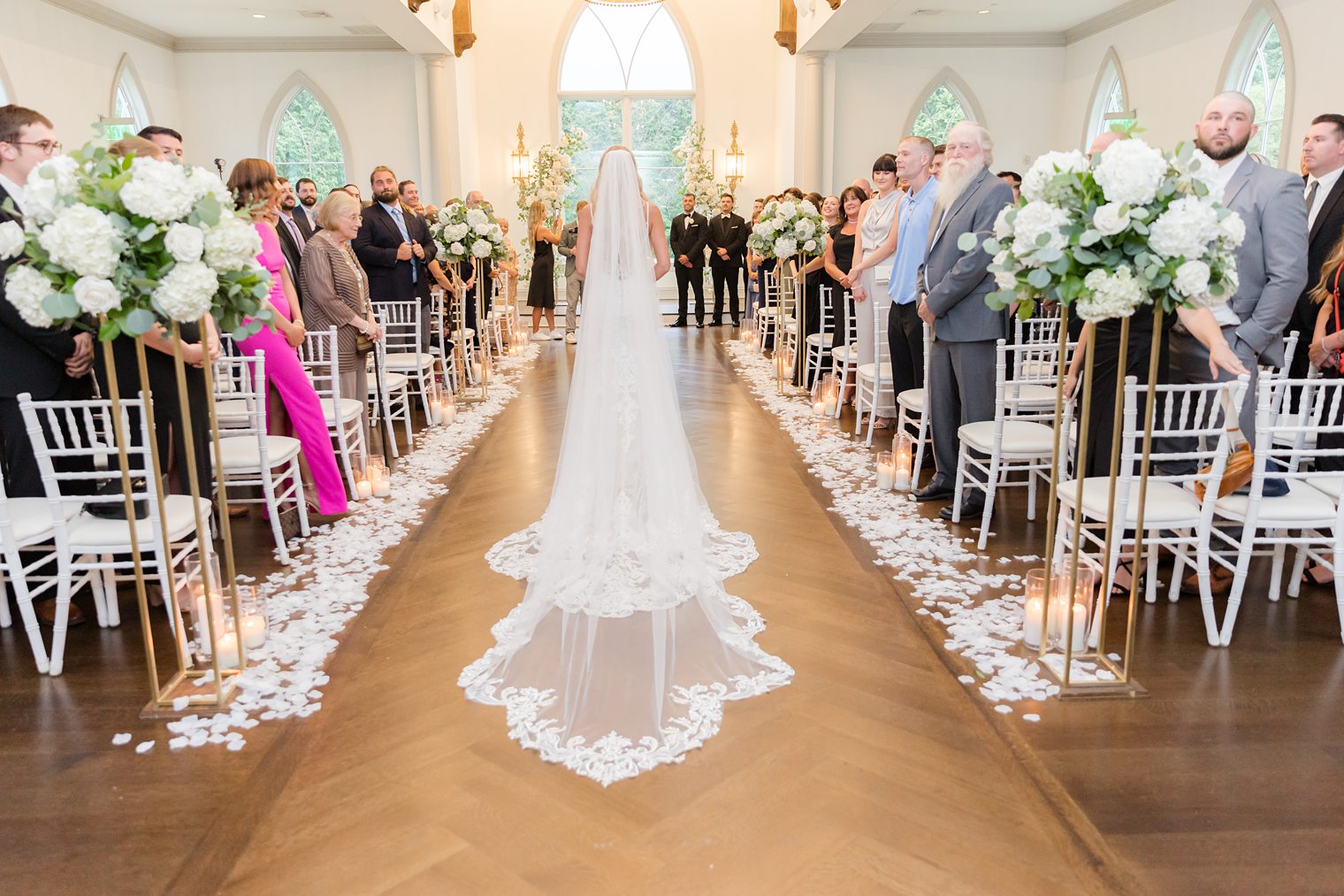 bride walking in the aisle 