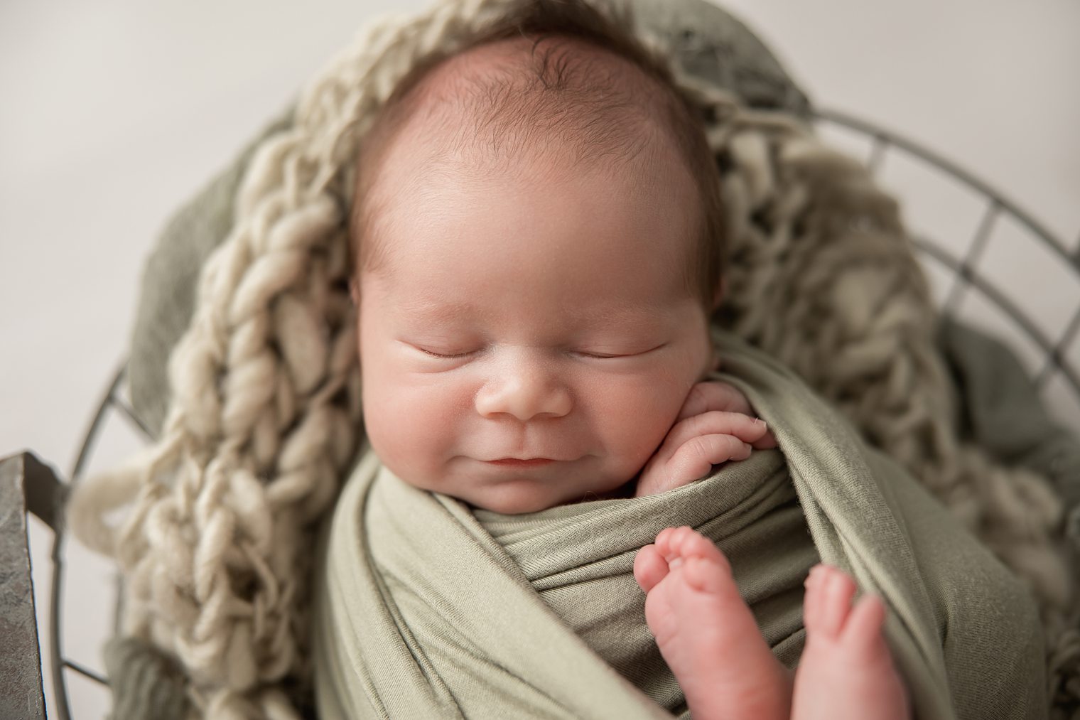 smiley baby boy's new born session 