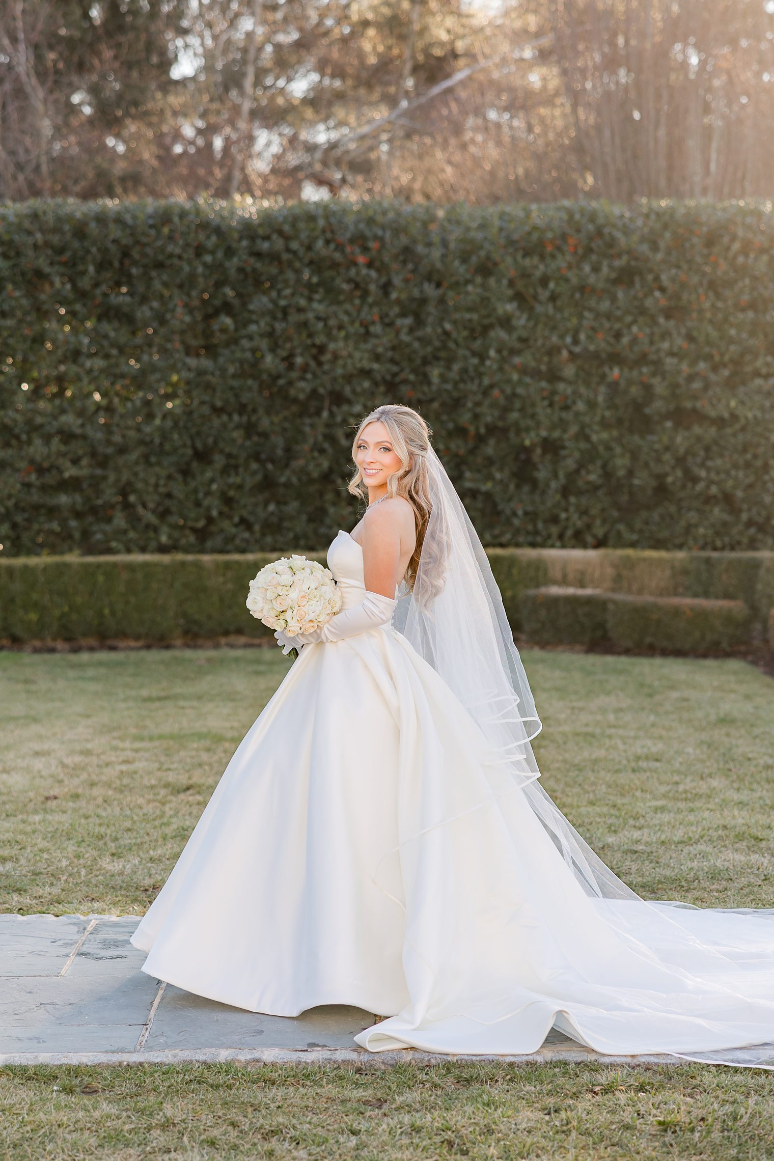 bride modeling her dress