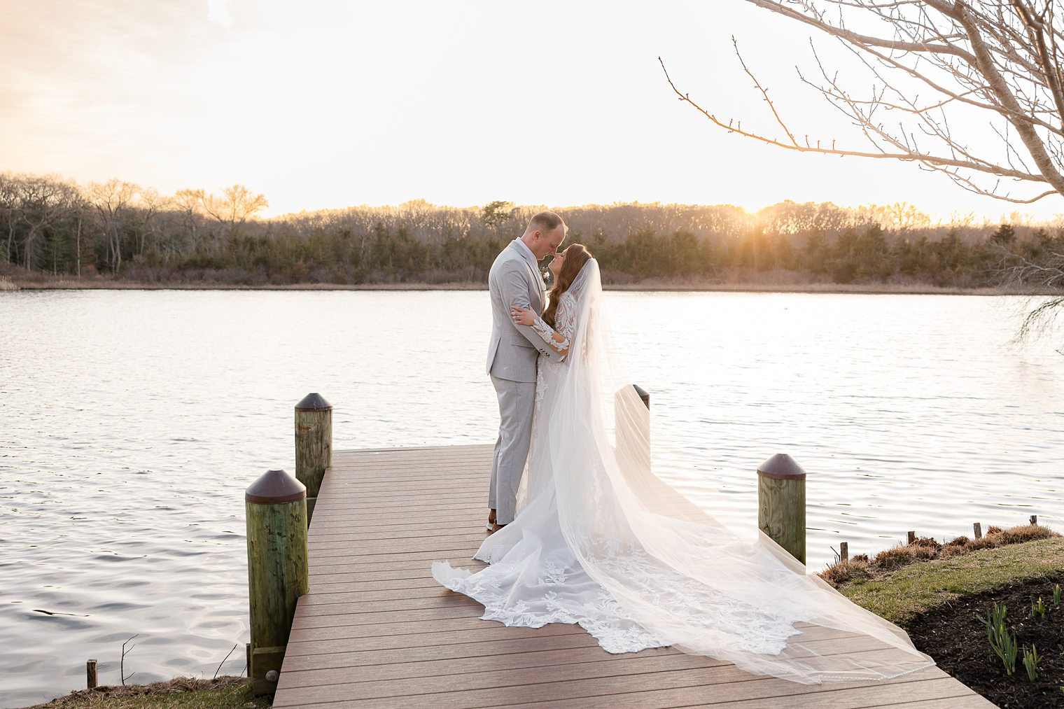 husband and wife enjoying the sunset 