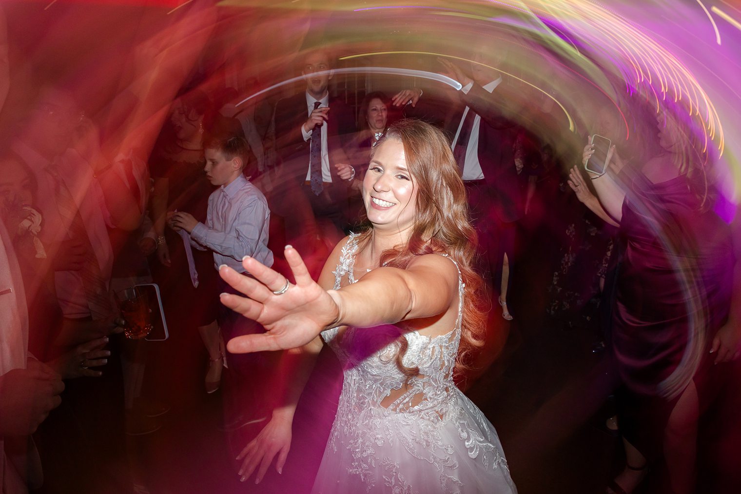 bride having fun