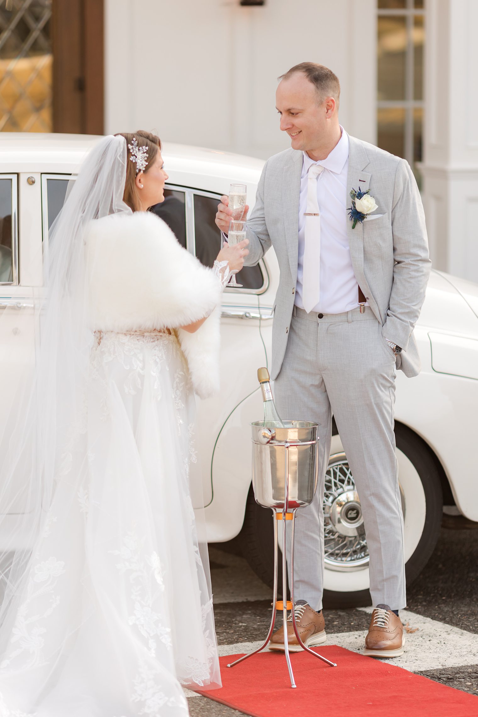 husband and wife making a toast to their marriage 