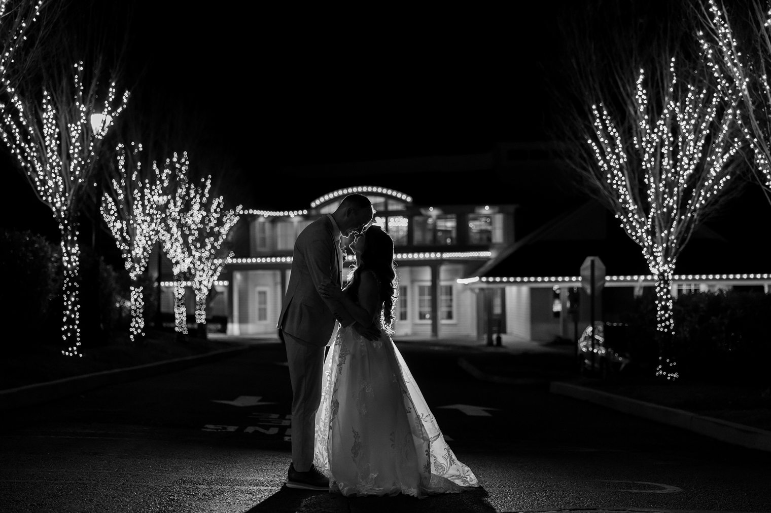 happy husband and wife at their wedding 