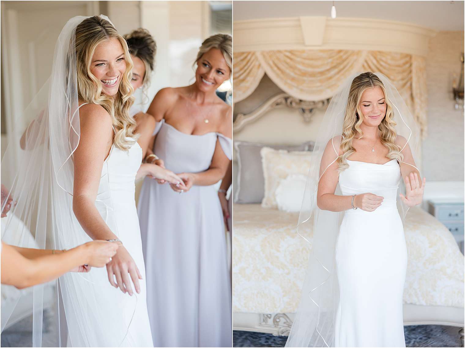 bride with her bridesmaids