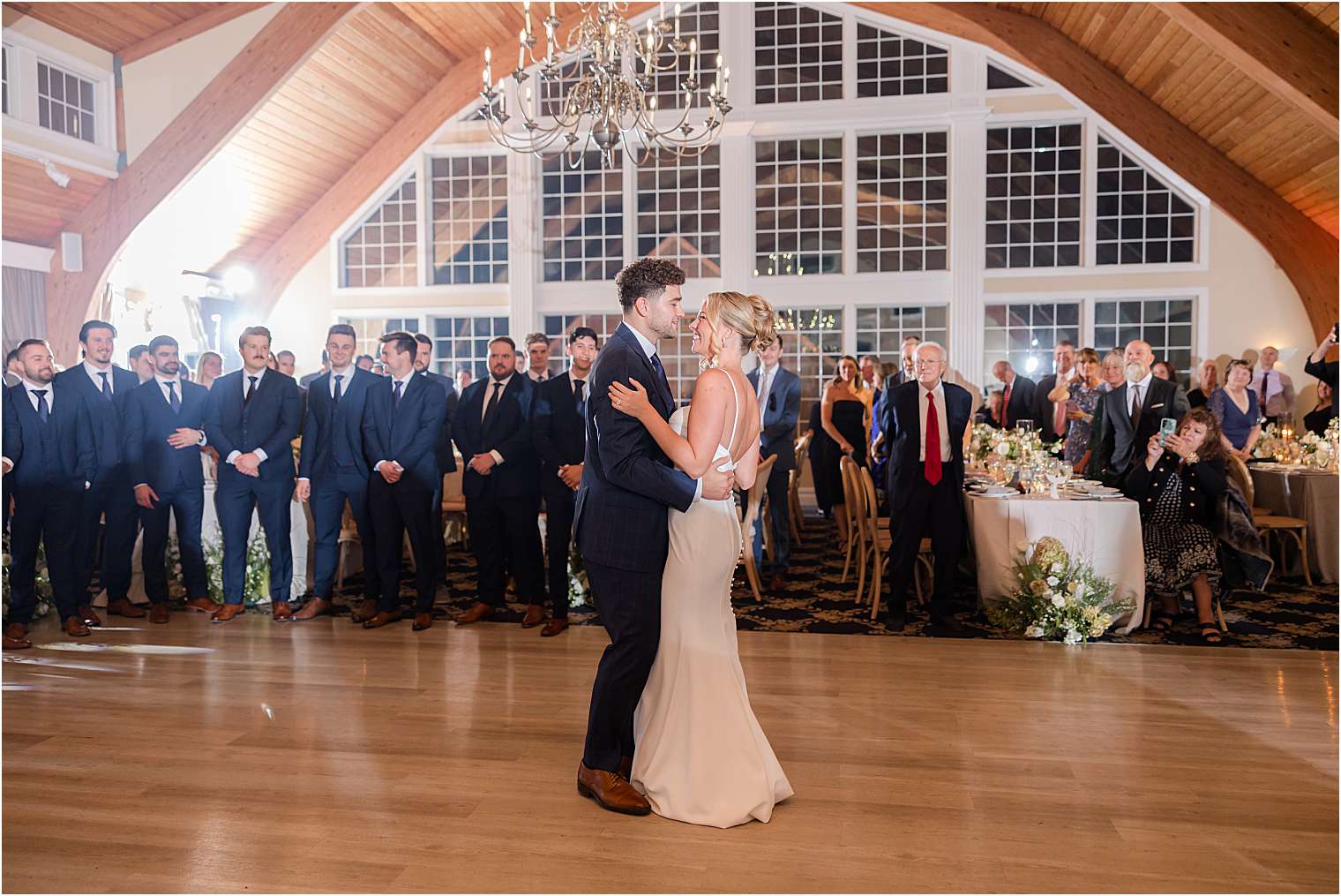 Husband and wife dancing