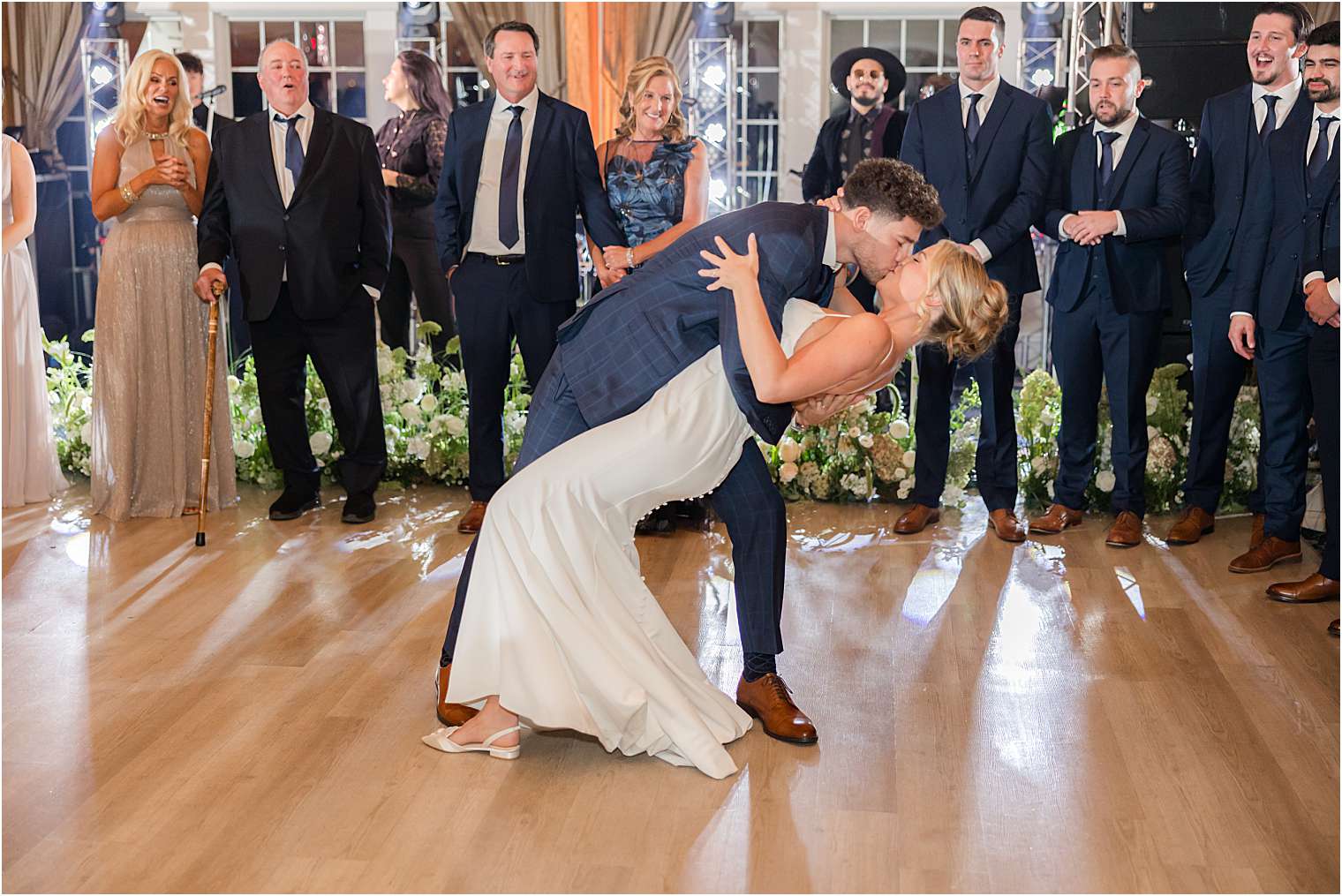 Husband and wife dancing