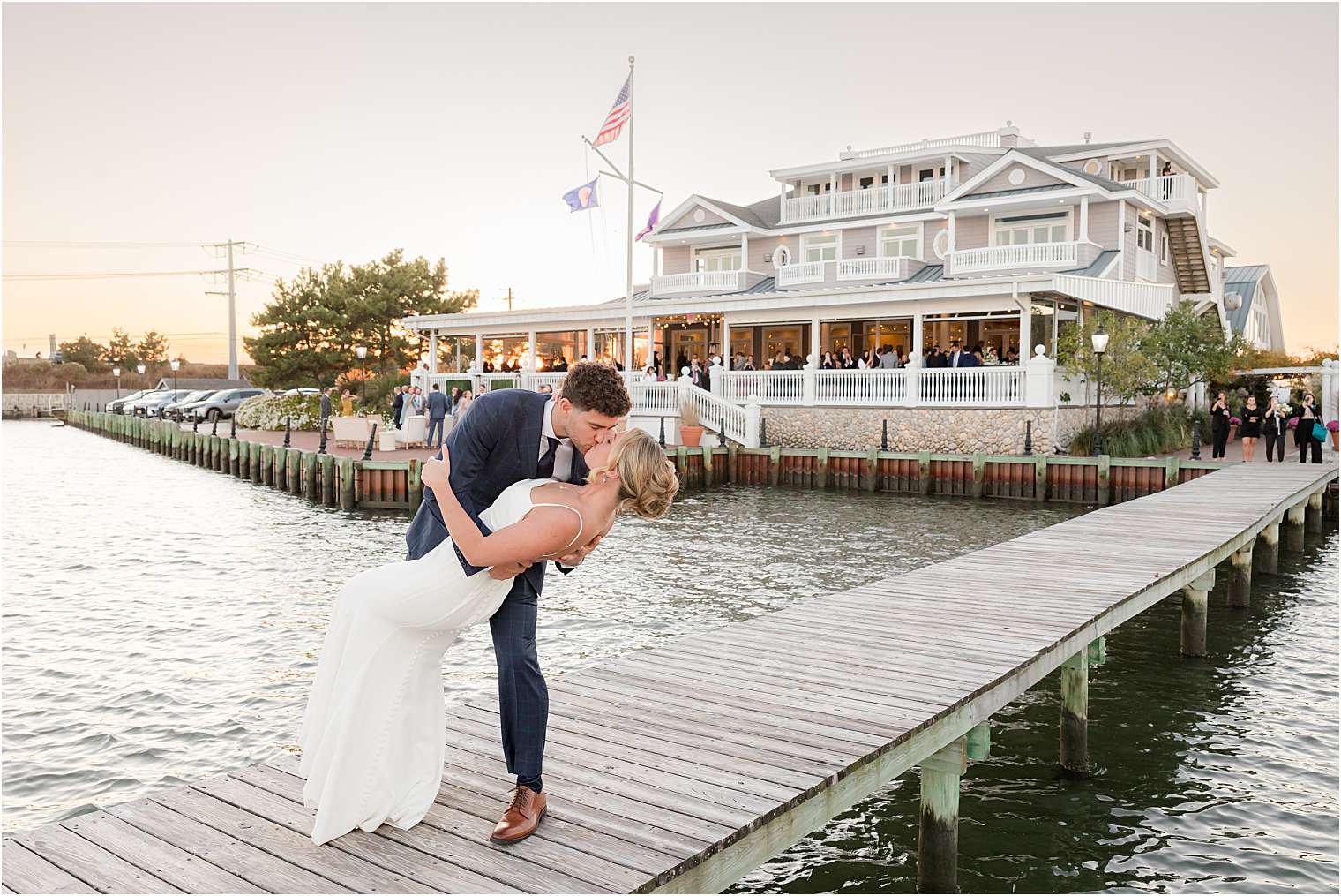 Husband and wife kissing