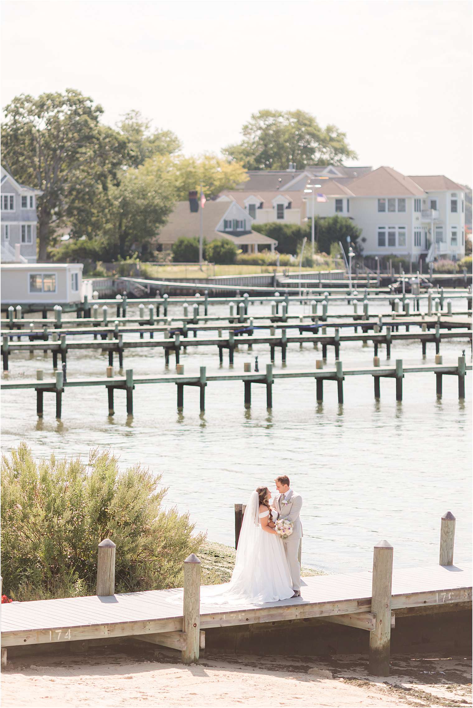 Bride and bride on the dock