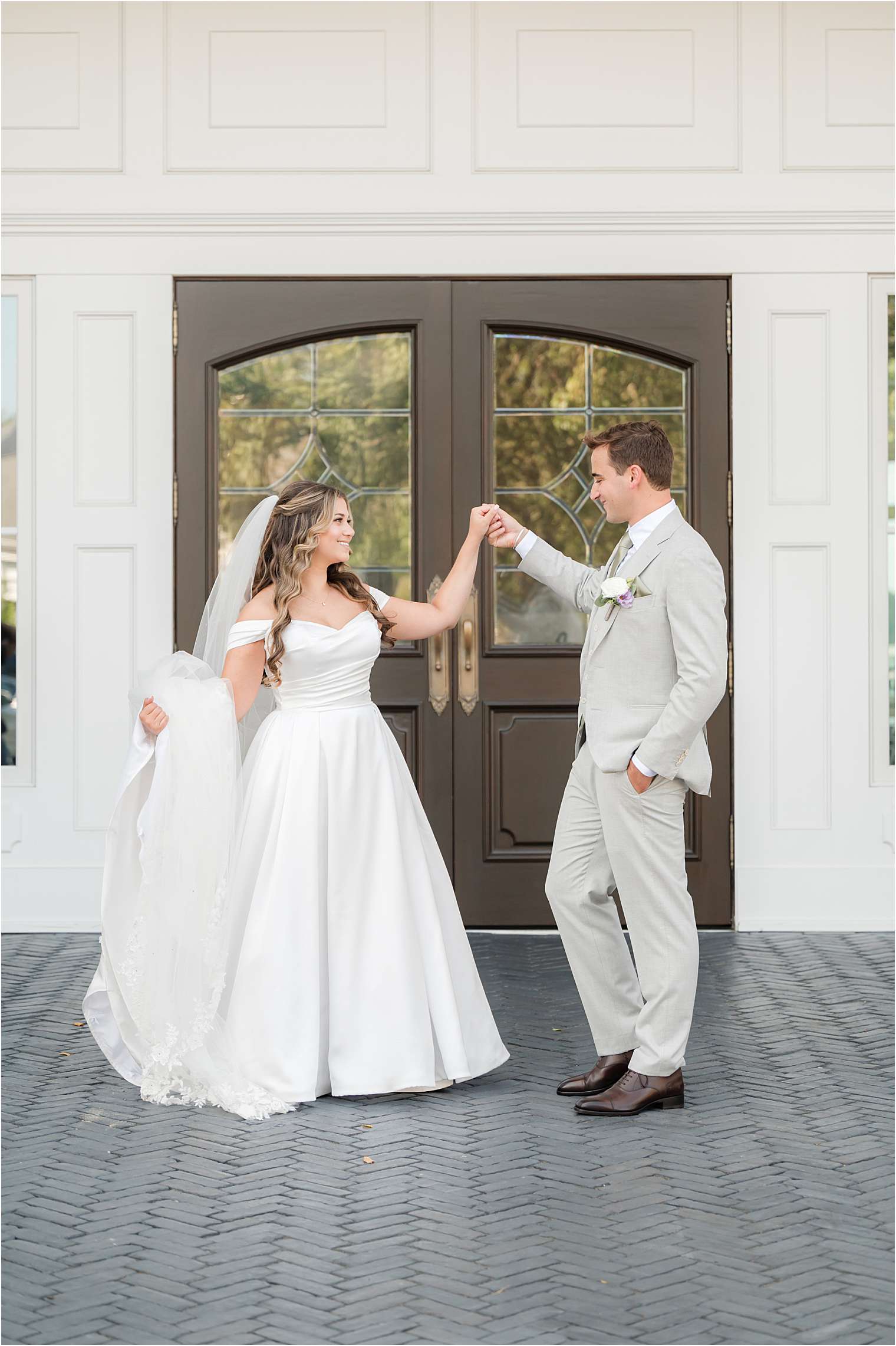 bride and groom dancing