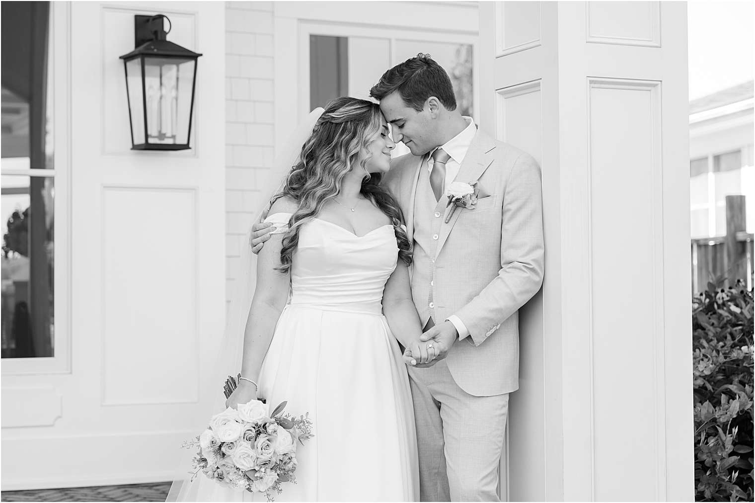 bride and groom kissing