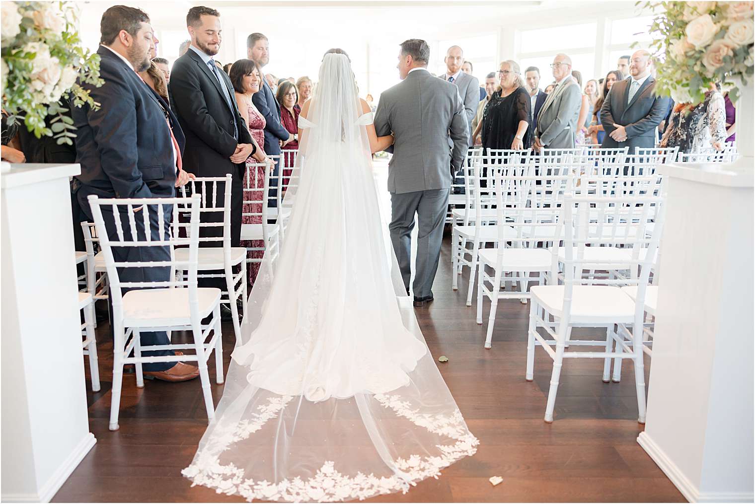 Bride walking down the aisle