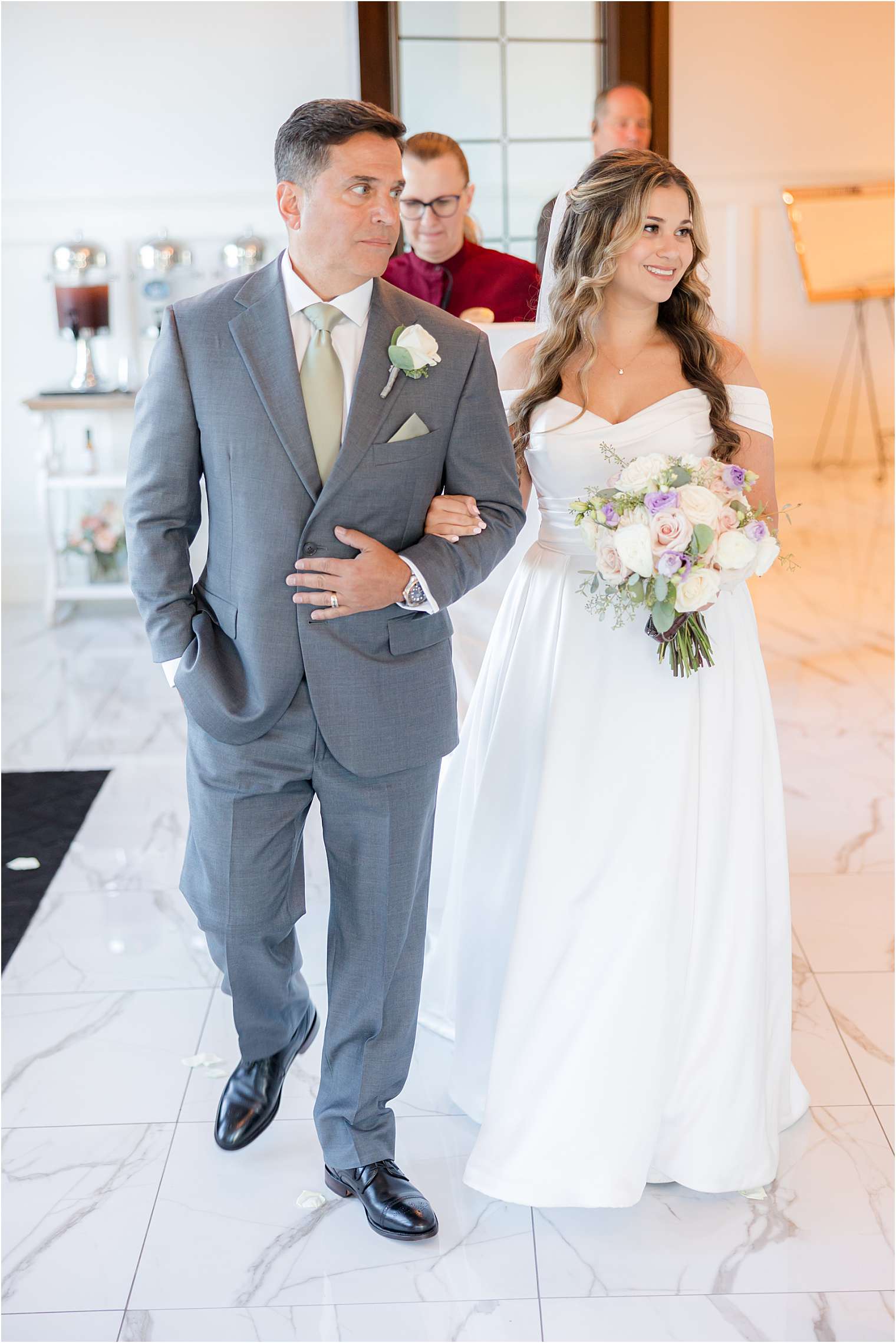 Bride walking down the aisle