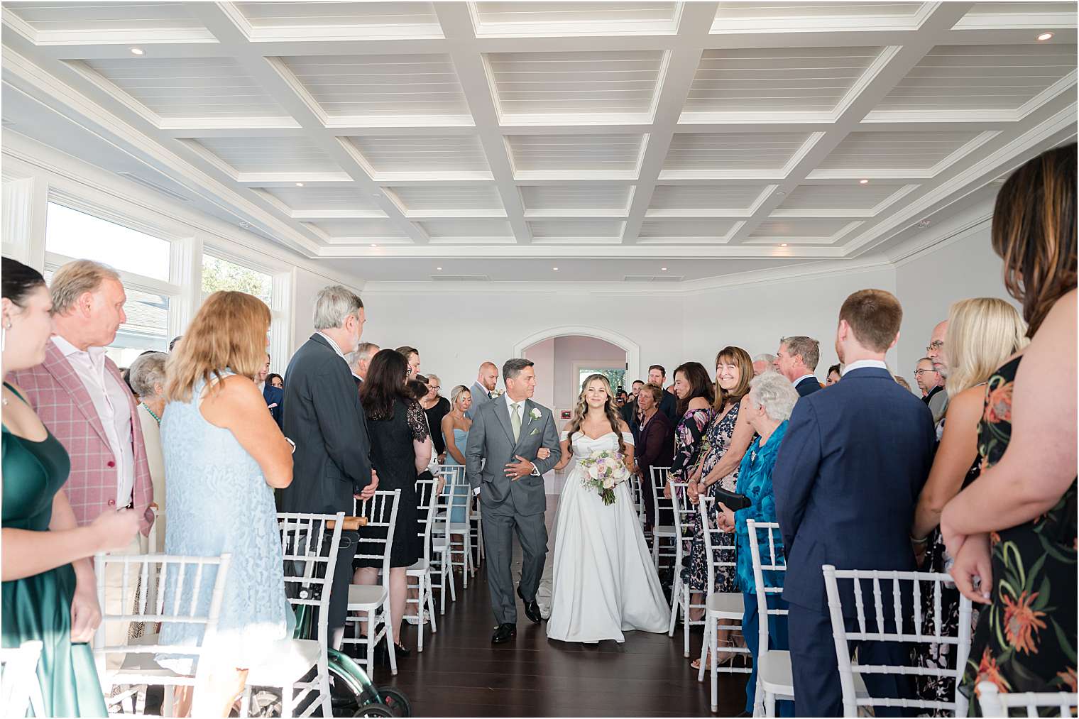 Bride walking down the aisle