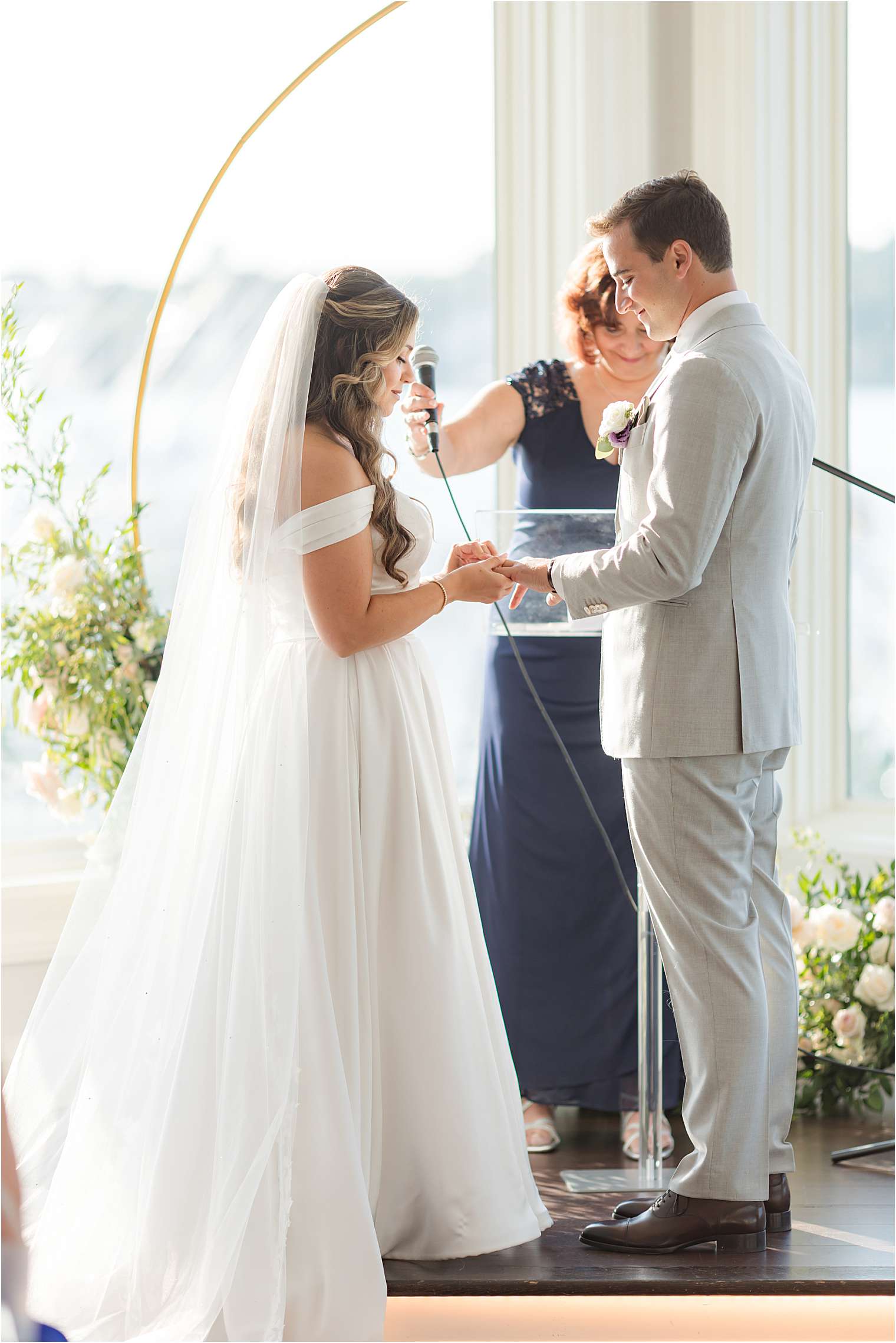 Bride and groom exchanging vows