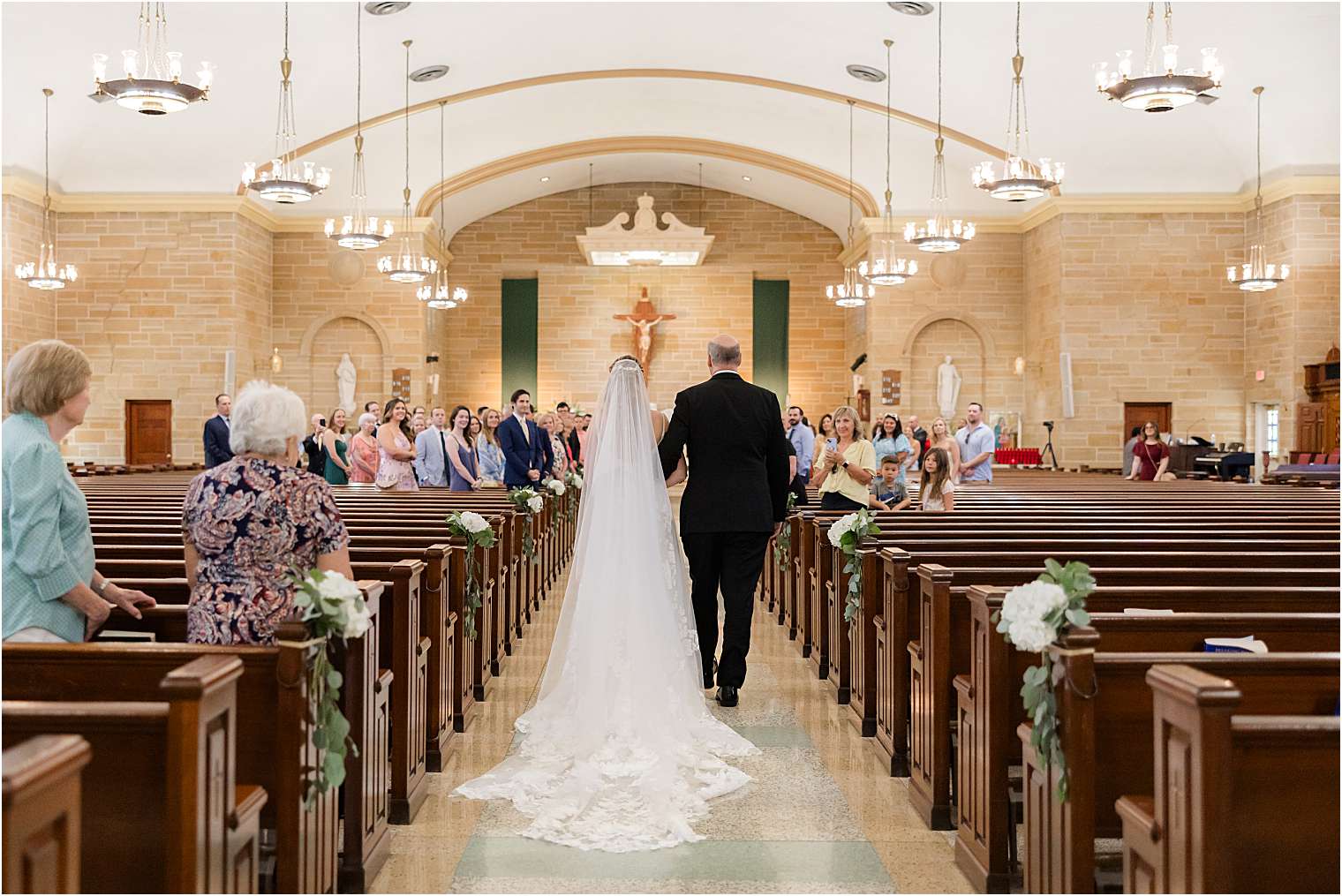 Bride walking down the aisle