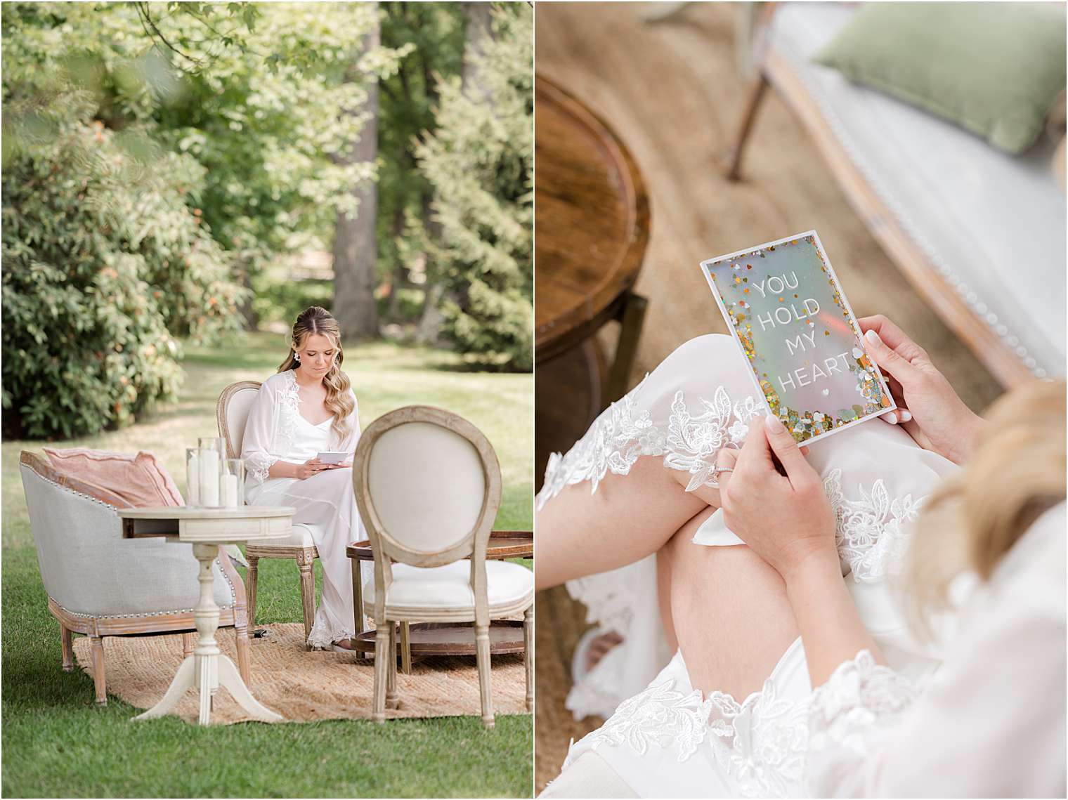 bride reading a letter