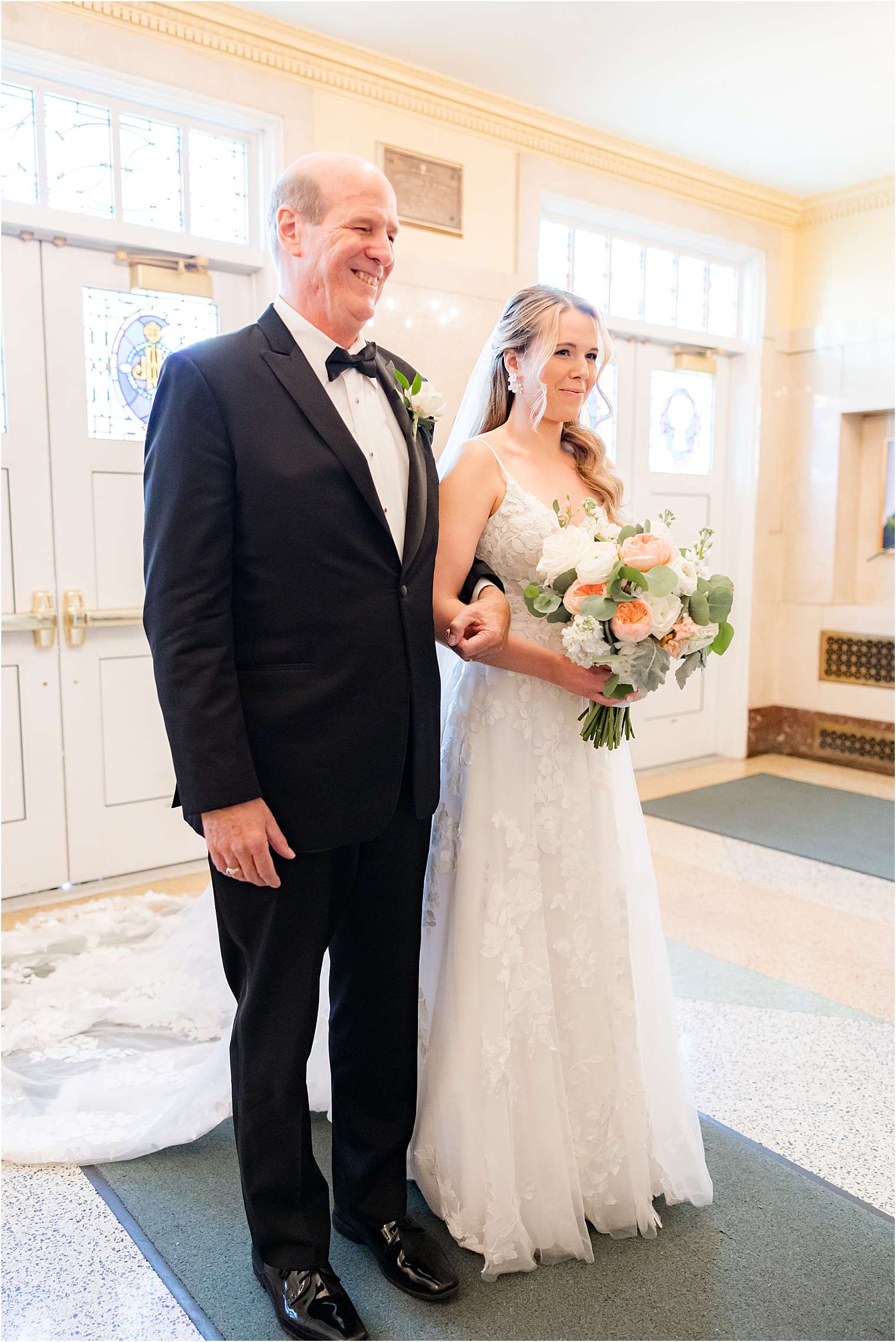 Bride walking down the aisle