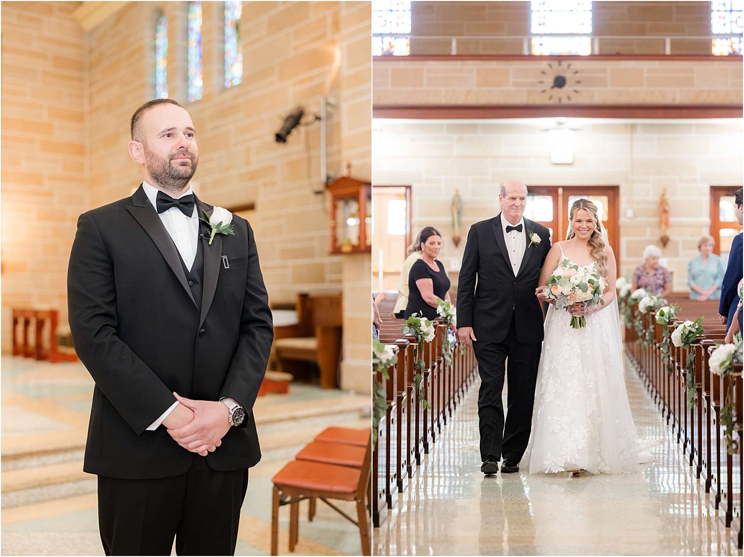 Bride walking down the aisle