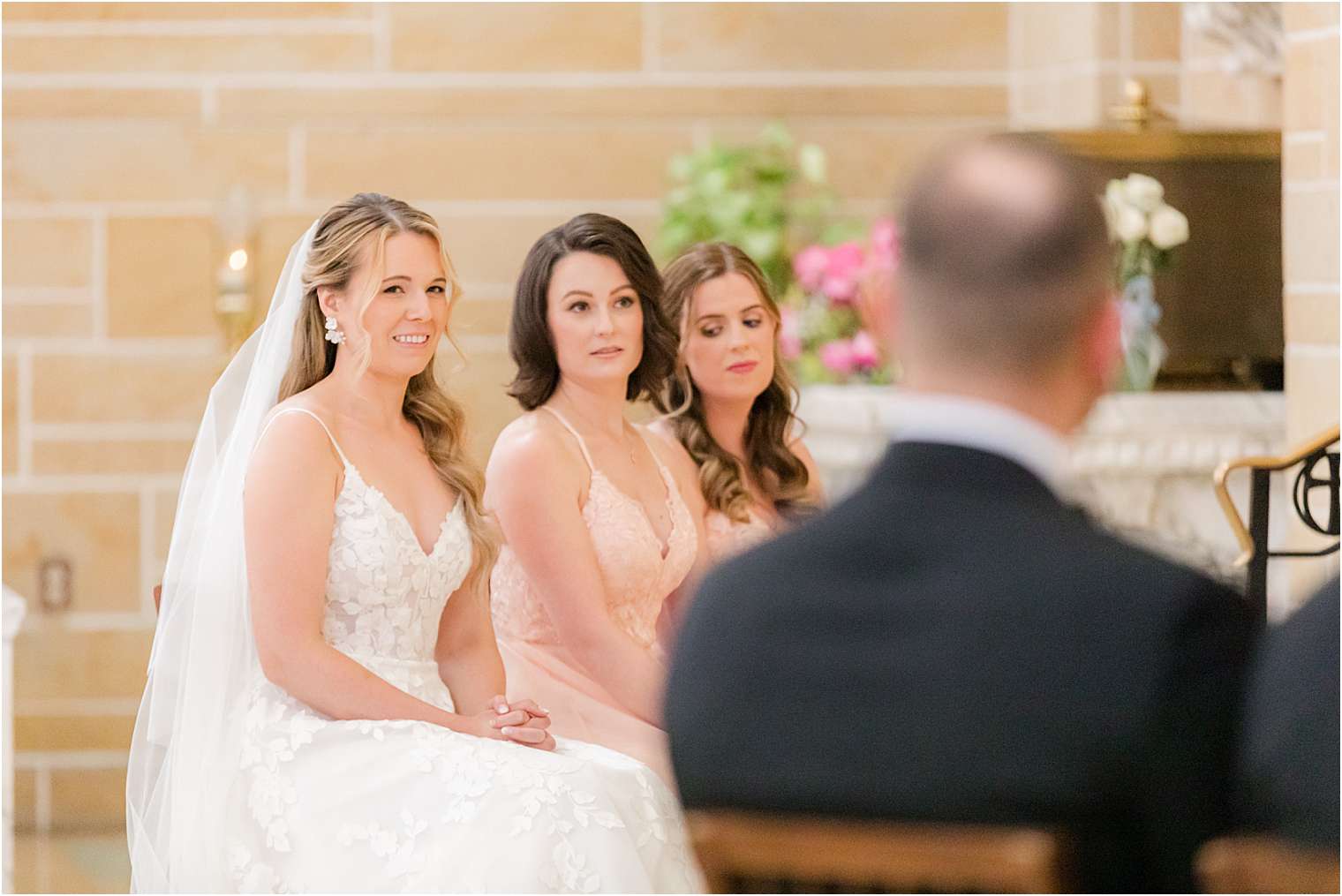 bride looking at her future husband